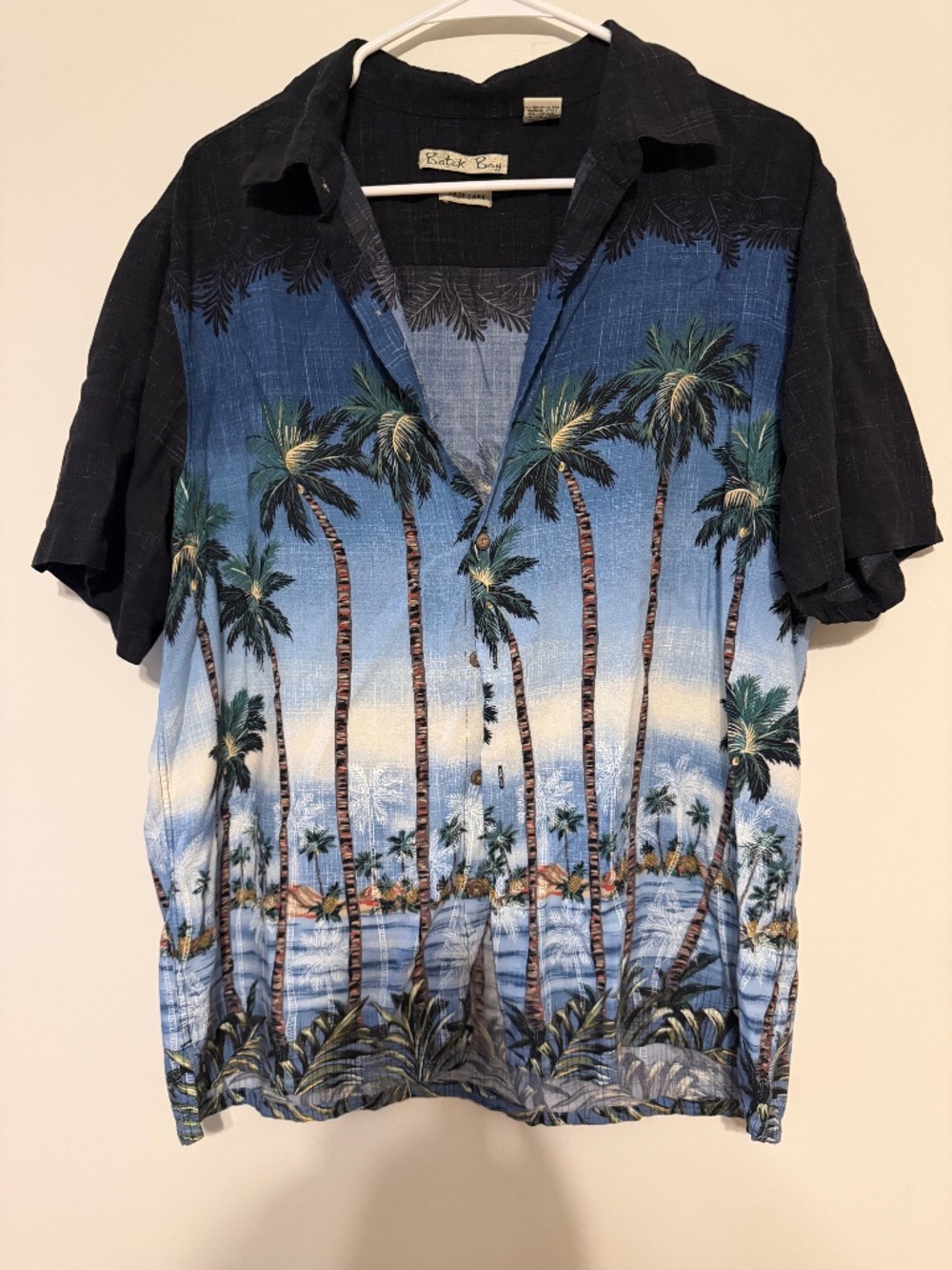 Batik Bay Men's Tropical Palm Tree Hawaiian Shirt-Blue Gradient Size XL